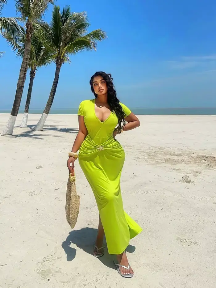 Robe de plage pour femmes grandes tailles : imprimé étoiles de mer