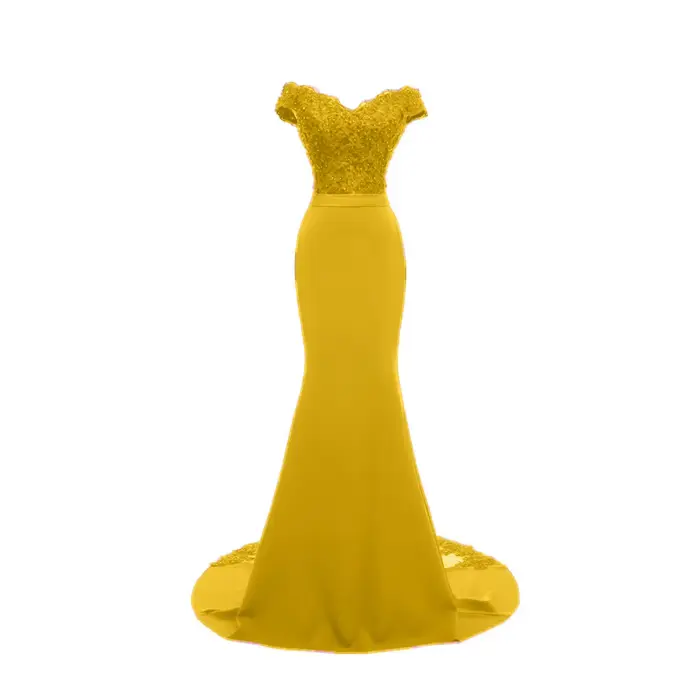 Robe de demoiselle d'honneur sirène personnalisée en polyester avec soutien-gorge intégré pour soirée officielle et cérémonies de mariage