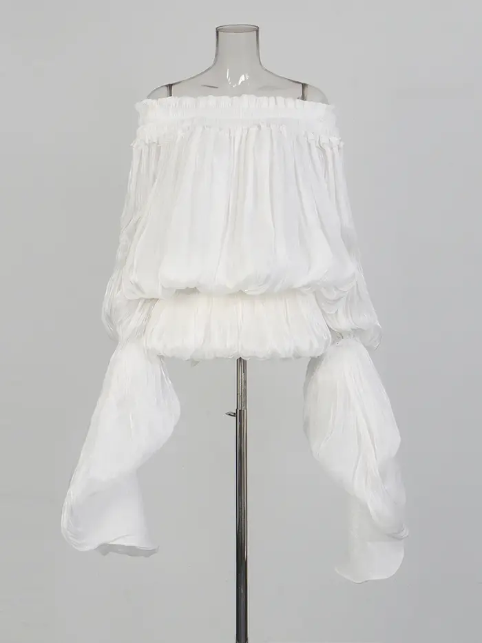 Robe ample unie à plis et empiècements TWOTWINSTYLE pour femme style luxe printemps été ocassions spéciales soirée gala après midi détente