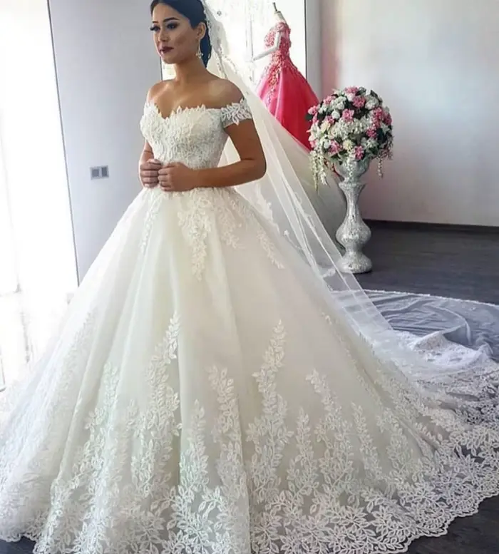 Robe de mariée princesse personnalisée en dentelle, tenue de grande taille, pour patients, ZJ9171, 2