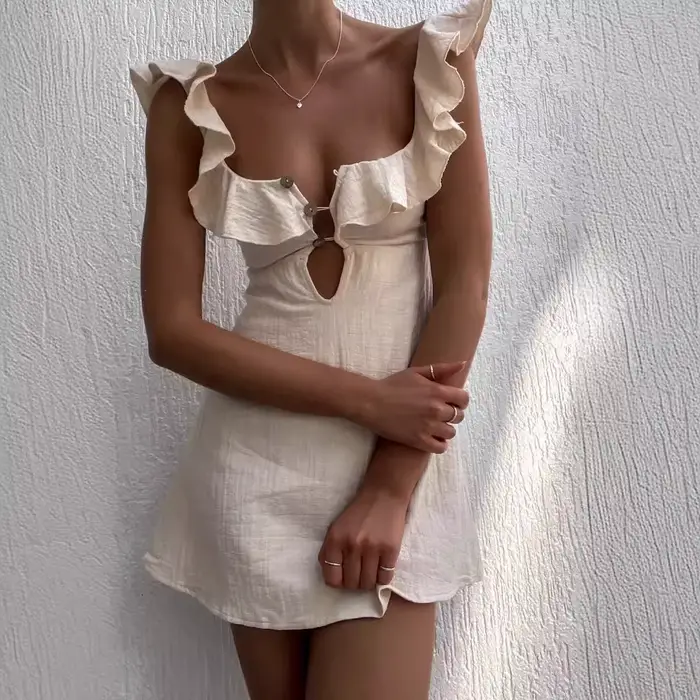 Mini robe de plage rétro pour femmes