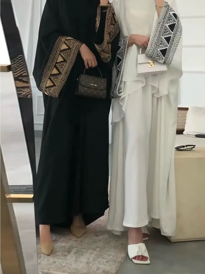 Abaya kalenmos polyester brodé pour femmes décontractée et élégante pour Ramadan et Aïd occasions spéciales