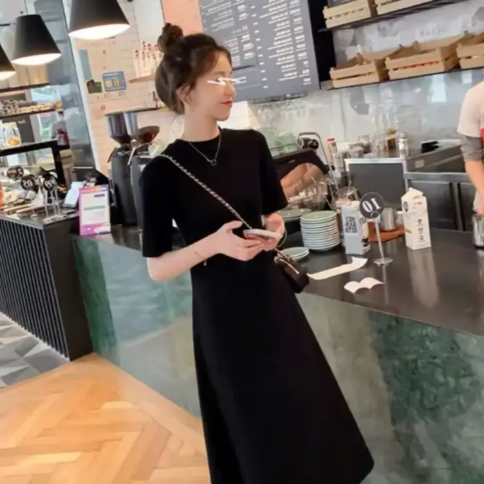Robe longue amincissante vintage française élégante pour femme printemps été occasions spéciales