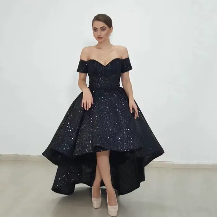 Robes de bal noires à sequins 2026