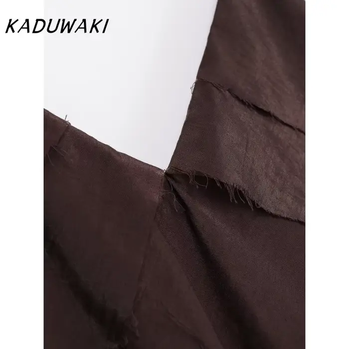 Robe Kaduwaki sans manches pour femmes, polyester et viscose, col rond, style décontracté, pour toutes les occasions