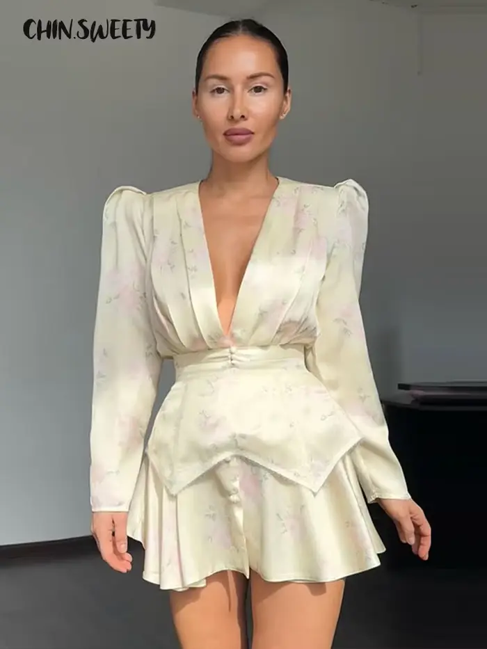 Robe élégante imprimée pour femme, manches longues, taille cintrée avec ceinture, collection Printemps-Été 2026, idéale pour les vacances et les occasions spéciales