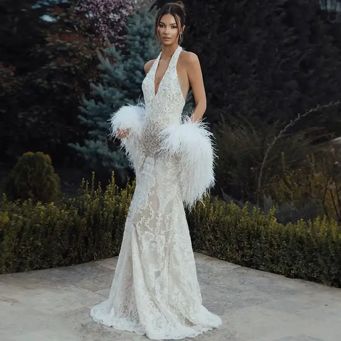 Robes de bal sirène élégantes en dentelle, avec appliques personnalisées, robe de soirée dos nu sexy