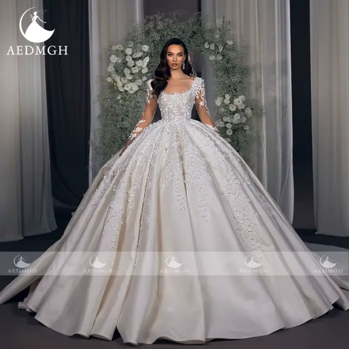Aedmgh robe De bal robes De mariée royales pour les femmes festonné