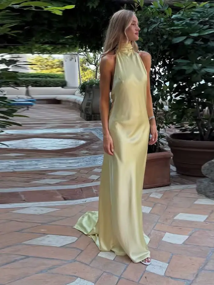 Robe longue à rubans pour femmes