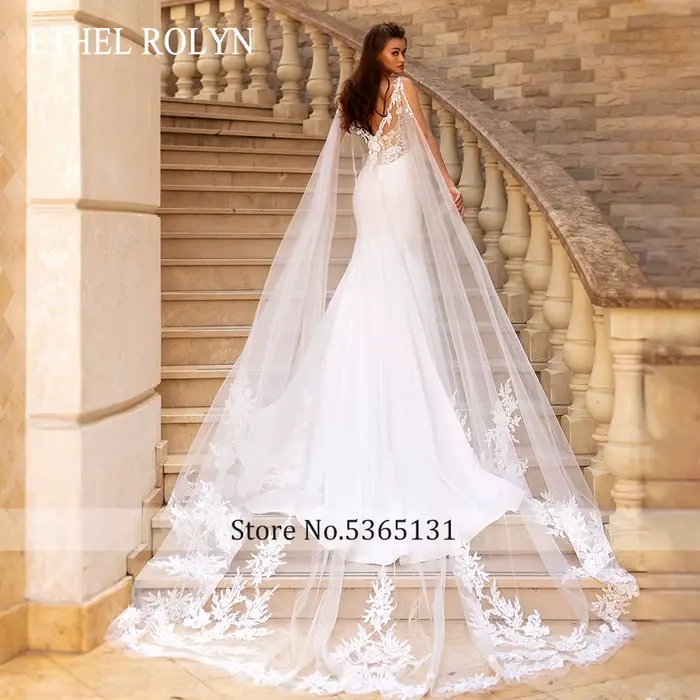 ETHEL ROLYN robe de mariée sirène perles chérie avec châle