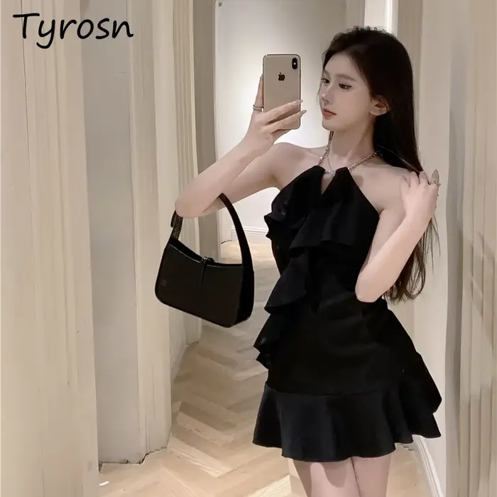 Robe trapèze à volants pour femmes
