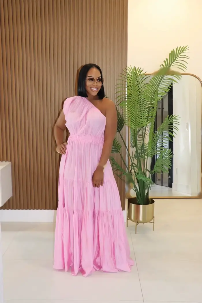Robe d'été STEFION pour femme, asymétrique, épaule inclinée, décontractée, polyester, élasthanne, longueur cheville, sans manches, col diagonal, ajustement lâche, soirée, anniversaire