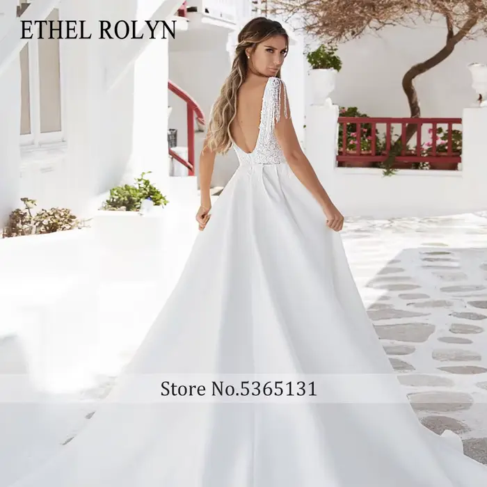 ETHEL ROCircN-Robes de mariée A-ligne avec appliques de perles
