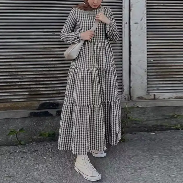 Robe pull à manches longues et col rond pour femme