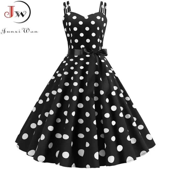 Robe vintage rockabilly à pois pour femmes grandes tailles, décontractée et élégante pour soirées estivales et occasions spéciales