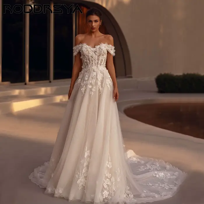 Robe Mariée A-Line Tulle Doux RODDRSYA Personnalisable