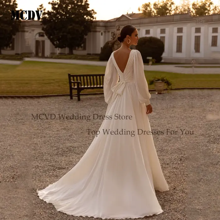Robe de mariée civile en mousseline de soie