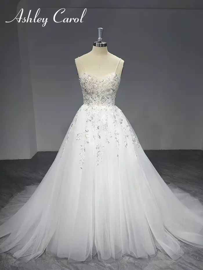 Ashley Carol Boho robe De mariée luxueuse offre spéciale avec veste perles paillettes Illusion a-ligne robe De mariée robes De Novia