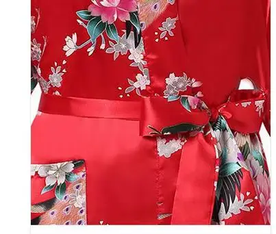 2015 peignoir en soie femmes Satin Kimono Robes