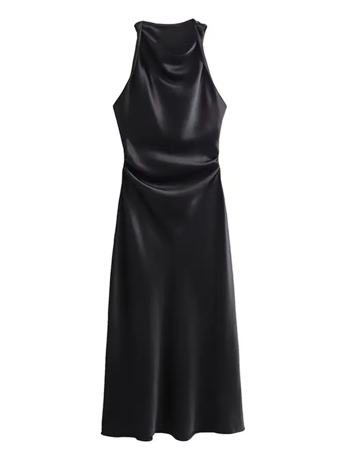 Robe Longue en Satin pour Femme