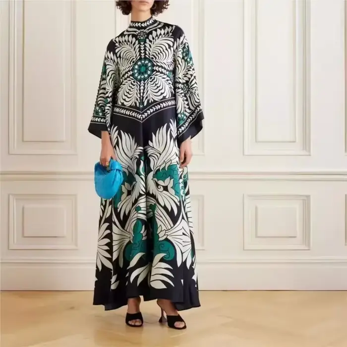 Robe longue imprimée Vintage pour femmes