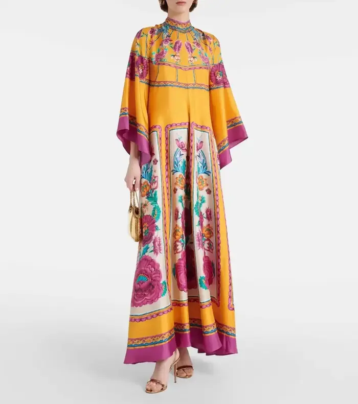 Robe longue imprimée Vintage pour femmes
