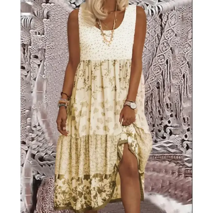 Robe longue rose ample pour femmes