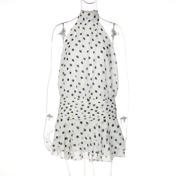 Robe moulante à pois imprimée, style européen et américain, nouvelle collection printemps 2026, tend
