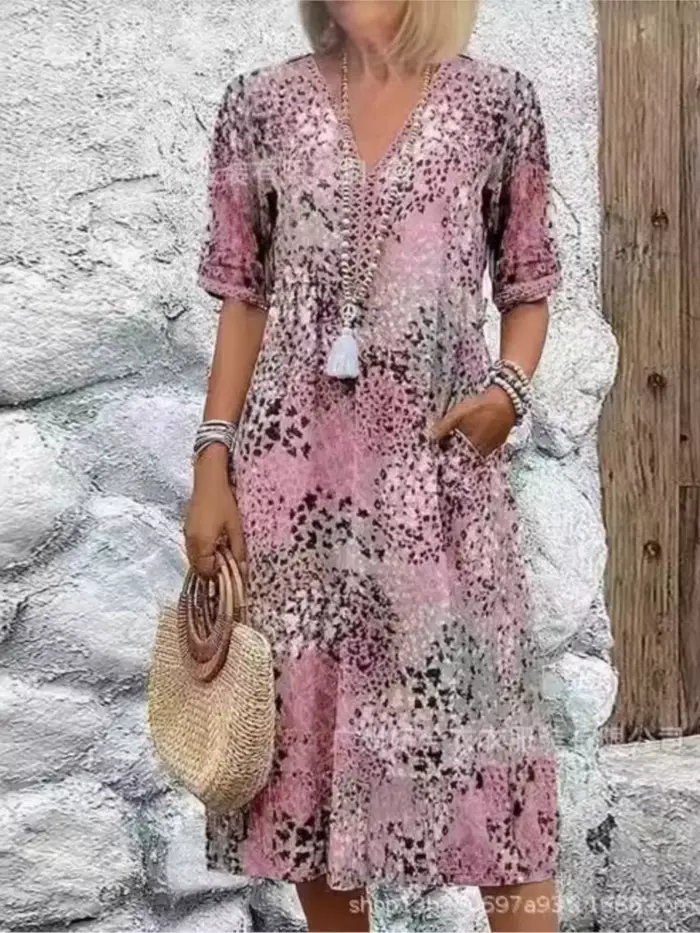 Robe mi-longue Vintage pour femmes