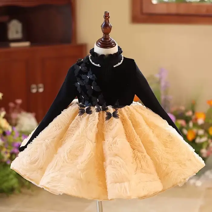 Jill Wish J421 robe élégante à fleurs Champagne pour filles