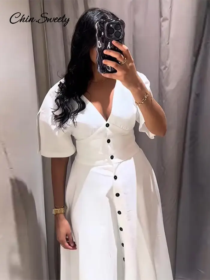 Robe longue blanche élégante