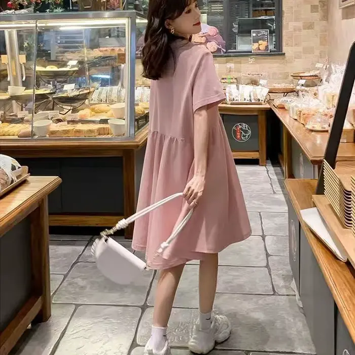ALTERfur ses-Robe de grossesse à manches courtes pour femmes