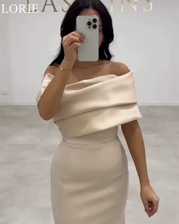 LORIE – robe de demoiselle d'honneur en Satin Champagne