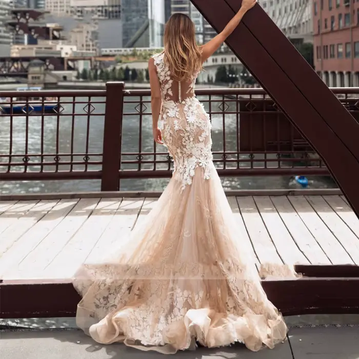 Robe de mariée bohème 2026 à épaules dénudées pour femme