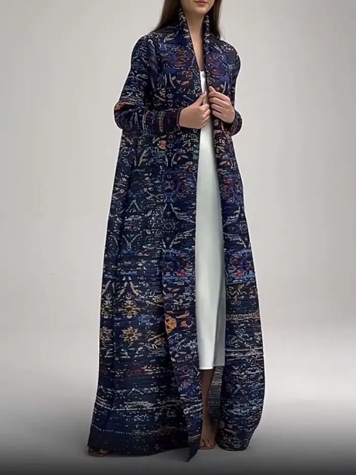 Robe imprimée bleu marine plissée pour femme taille unique style streetwear polyvalente tout l'année occassions spéciales