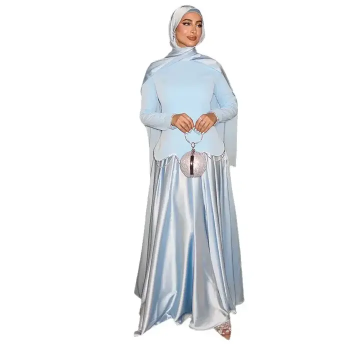 Robe Abaya Femme Polyester Style Fête Longue Pour Occasions Spéciales Cérémonies Religieuses Soirées Mondaines