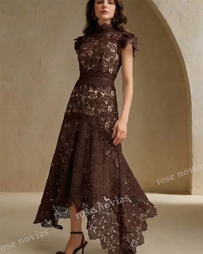 Robe de soirée personnalisée en dentelle de haute qualité pour mariage et banquet