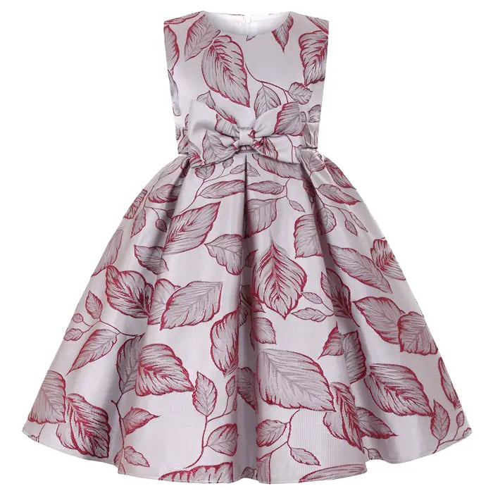 Robe de princesse à nœud papillon pour filles élégante et formelle pour occasions spéciales style européen et américain polyester multi-saisons