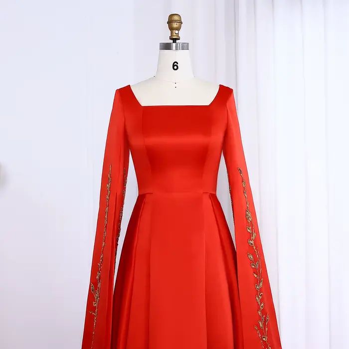 Sharon Said robe de soirée rouge Royal avec broderie florale dorée manches Cape fête de fiançailles pour mariage SS568 personnalisé
