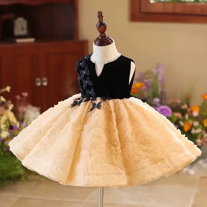 Jill Wish J421 robe élégante à fleurs Champagne pour filles