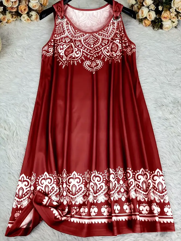 Robe grande taille à encolure ronde et épaules dénudées avec col en V décontracté