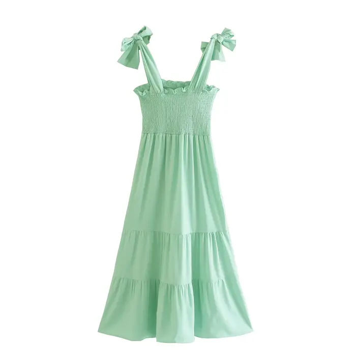 Robe de soirée décontractée plissée à dos ouvert pour femme
