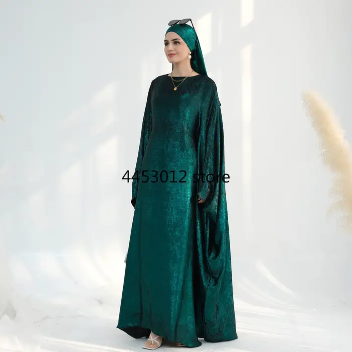 Robe caftan islamique Hijabi avec écharpe châle