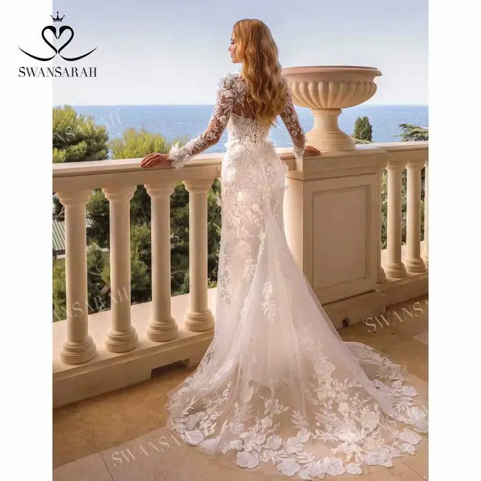 Robe De mariée sirène à manches longues