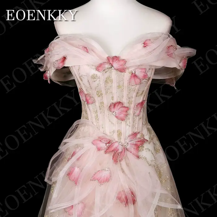 Robe EOENKKY vintage à paillettes avec décolleté audacieux et appliques florales en tulle pour femmes toutes occasions spéciales