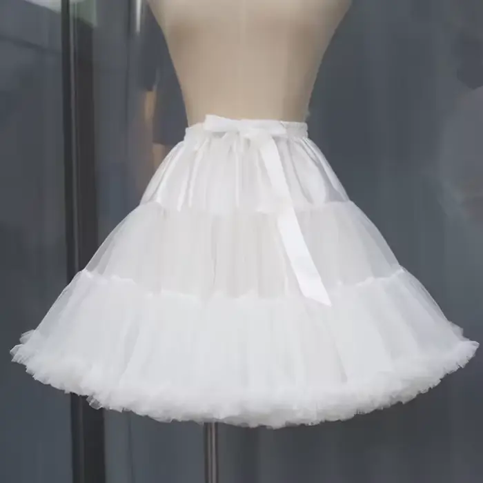Jupon court et moelleux pour femme, crinoline Lolita, sous-jupe pour jupe plissée, cosplay, robe de mariée ou de bal