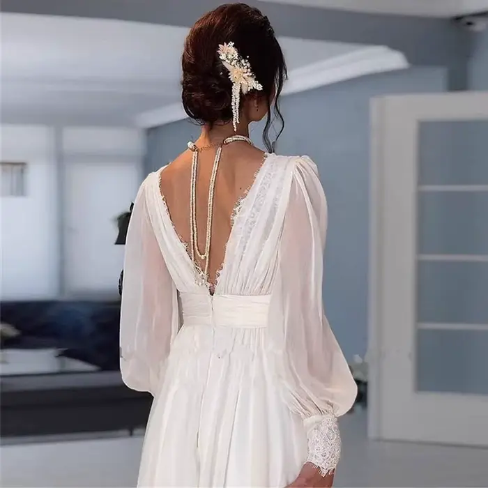 Lsyx – Robe de mariée Simple et élégante pour femmes