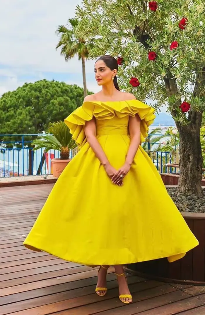 Robe de Soirée Jaune Citron pour Femme