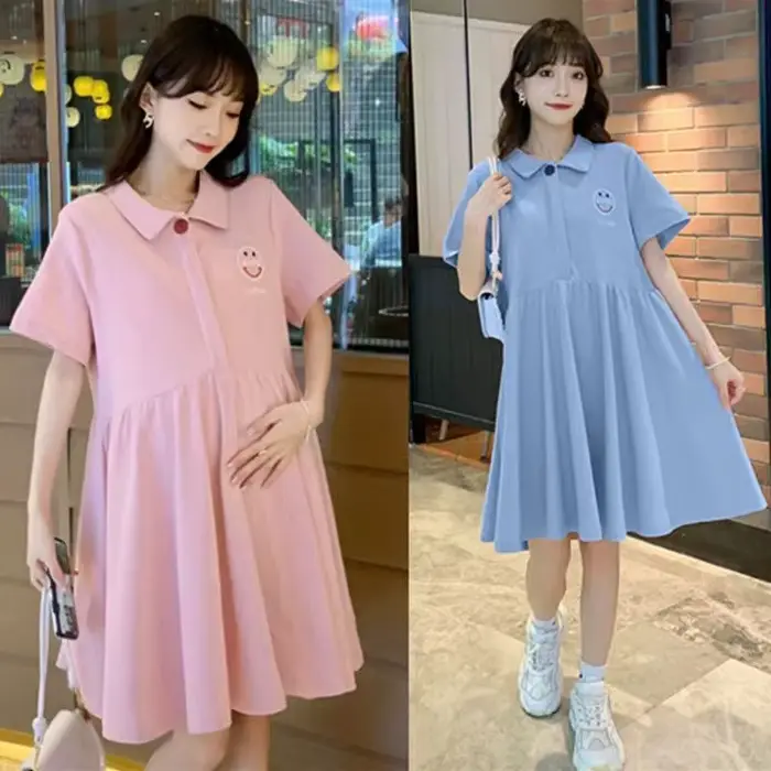 ALTERfur ses-Robe de grossesse à manches courtes pour femmes