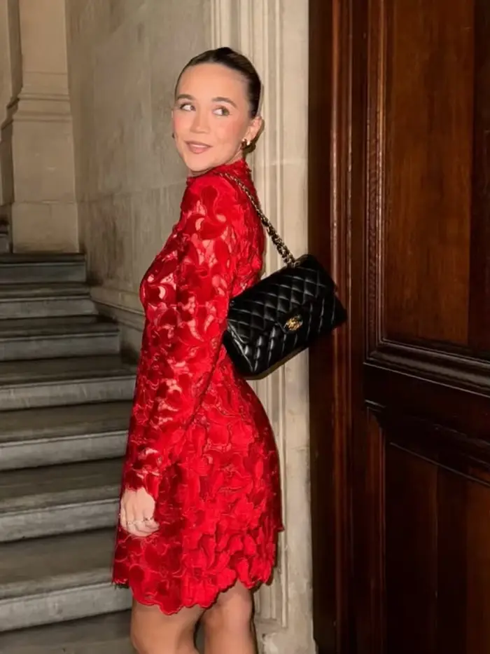 Mini robe en dentelle ajourée pour femmes